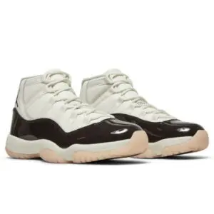 Pair of stylish black and white high-top sneakers with beige soles.